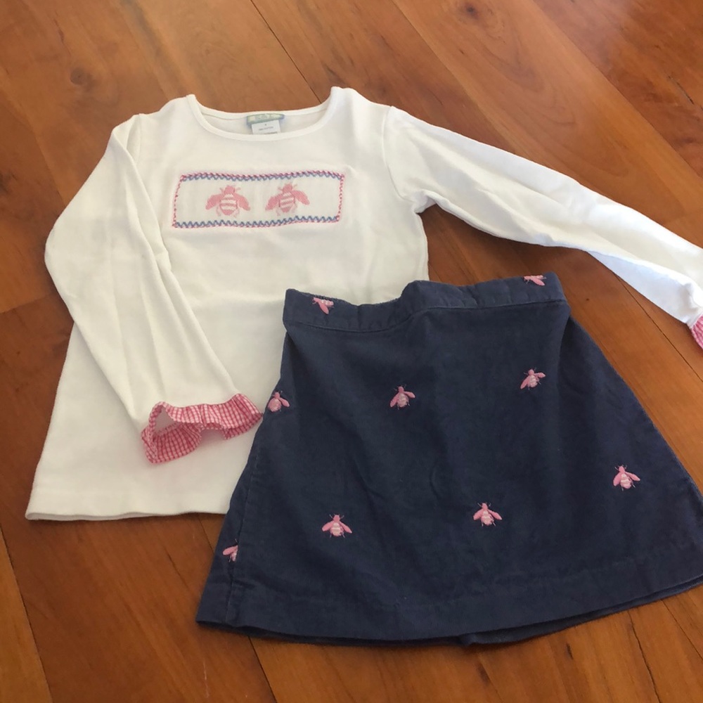 Worn once K & L smocked bee skirt set